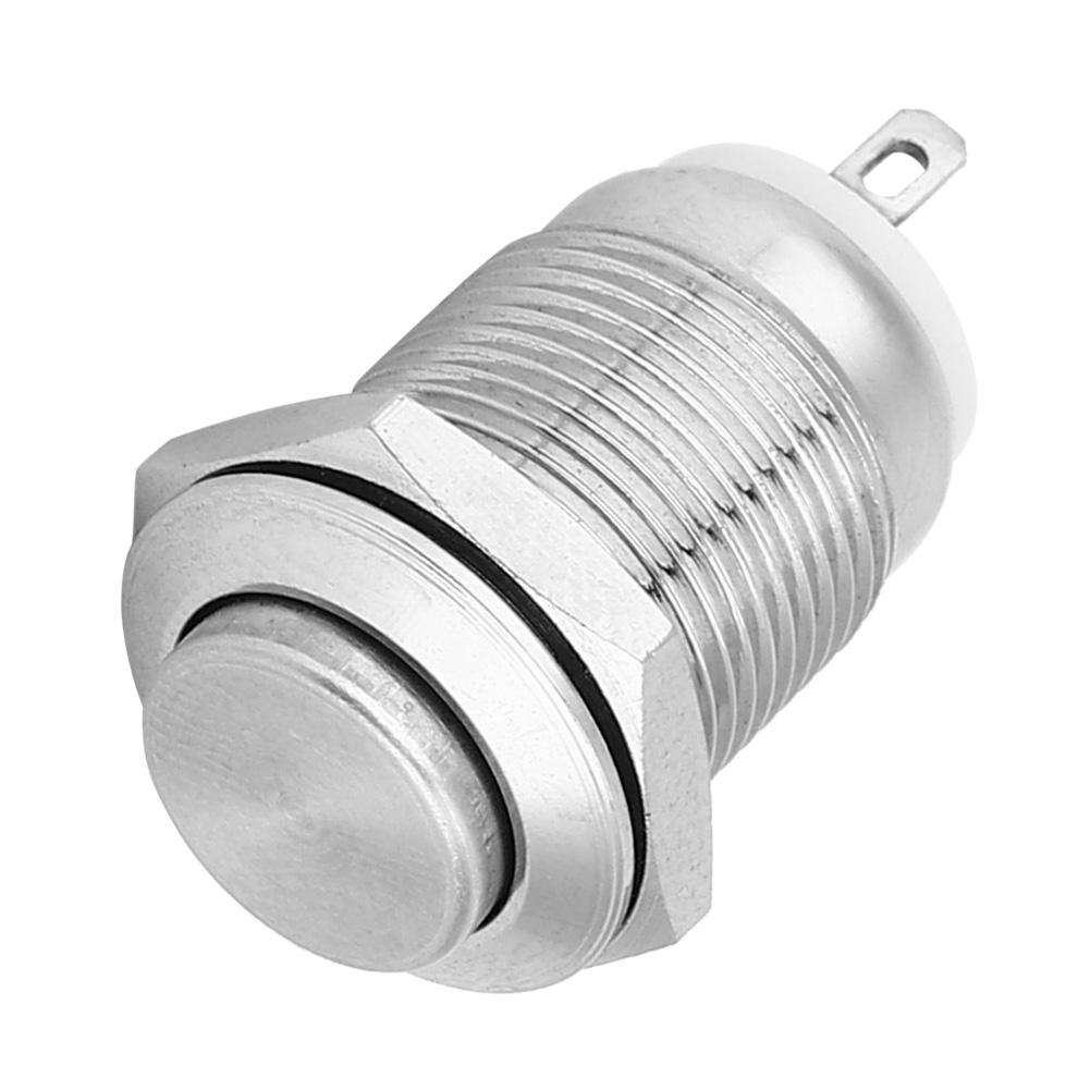 5Pcs Metal Push Button Switch 1 Normally Open 2 Pins Waterproof Self Reset Electronic Supplies(High Flush )