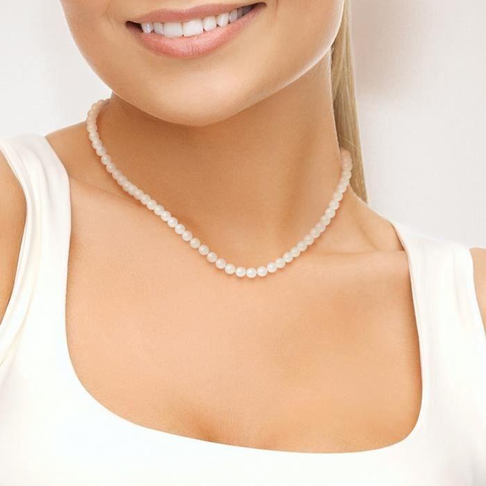 Necklace - PERLINEA - AAA+ Freshwater Cultured Pearl - Natural White - 42 Cm - 925 Silver