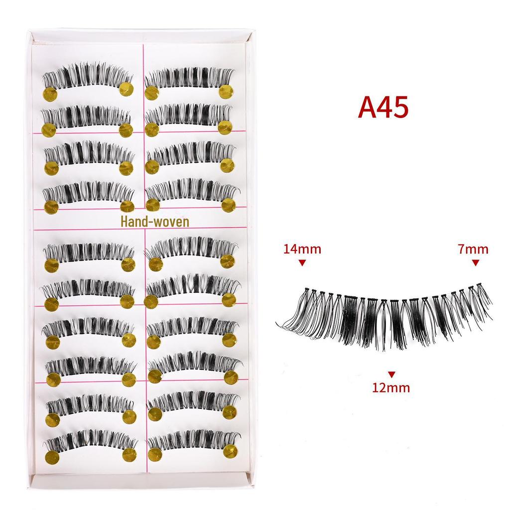 217 накладных ресниц ручной работы - 10 пар, натуральный стиль, перекрестный хлопковый стержень для сценического макияжа