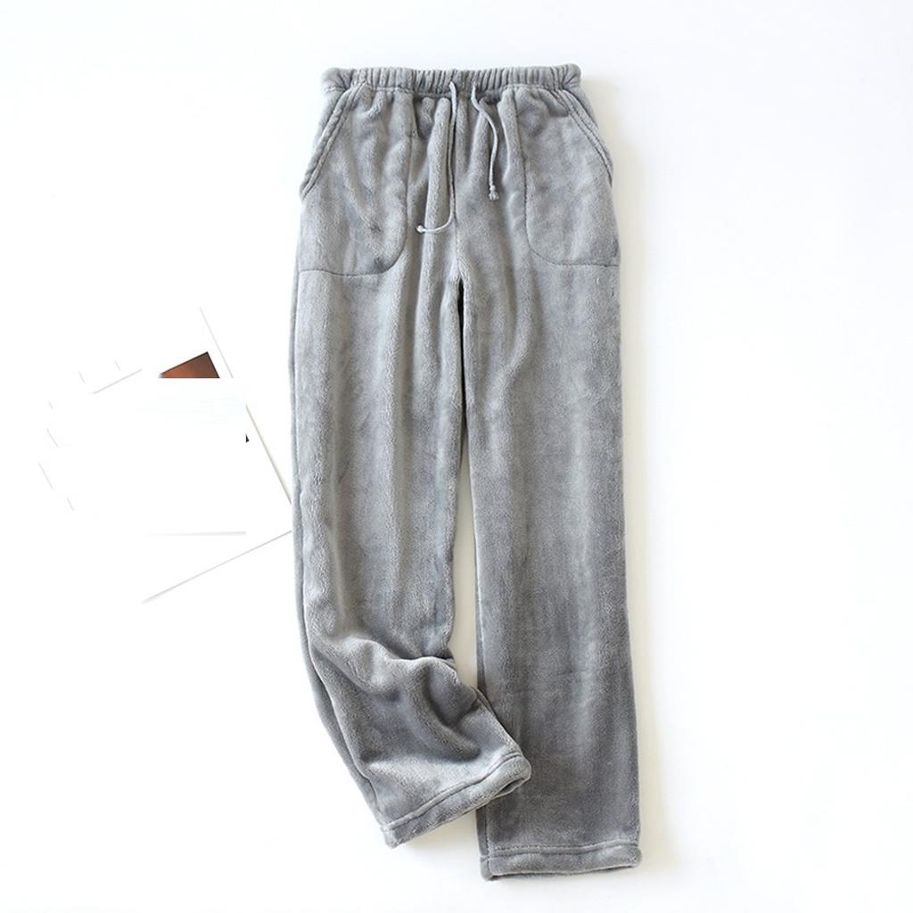 Женские теплые флисовые карманы, пижамы, теплые повседневные брюки, домашние брюки