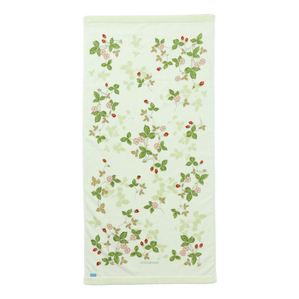 Банное полотенце Nishikawa Imabari, 60x120см, Можно стирать, 100% хлопок, Wedgwood Wild Strawberry, Мягкое, Сделано в Японии, Зеленое, TT13405601