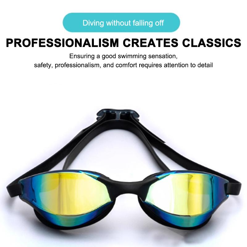 High Definition Waterproof And Anti Fog Adult Swimming Goggles, Professional And Comfortable Electroplated Swimming Goggles