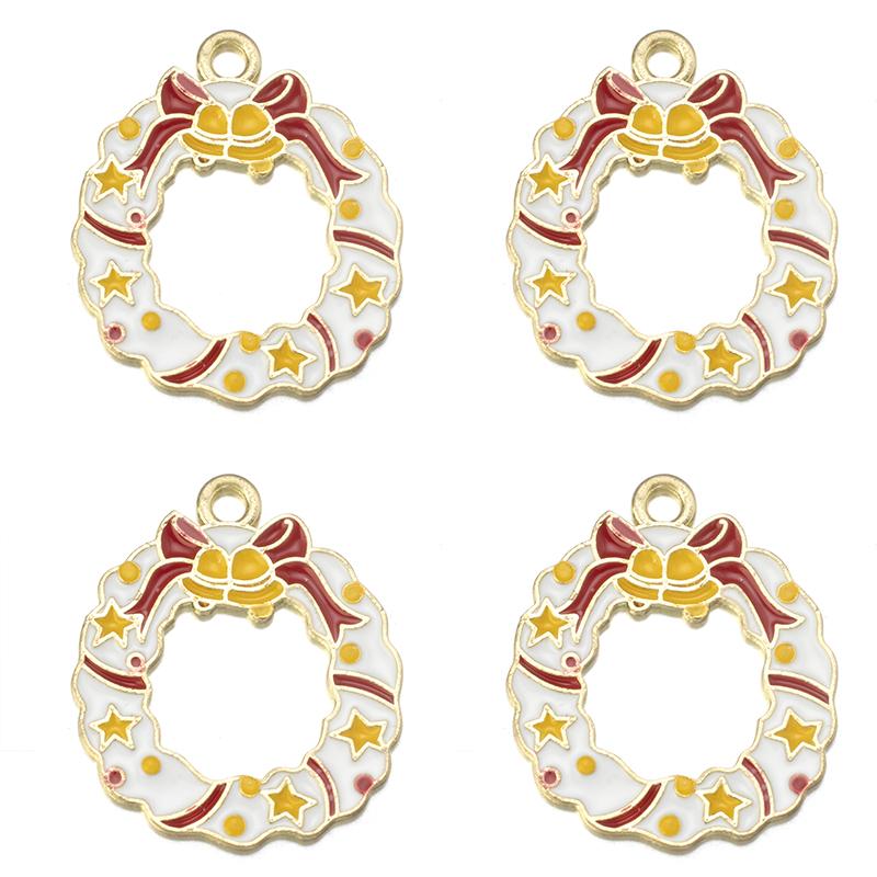 10pcs/lot Alloy Drip Oil Pendant Santa Claus Snowman Christmas Tree Charm Pendant For DIY Men Women Earrings Necklace Party Gift