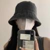 Teenager Sunshade Bucket Hat Solid Color Fisherman Hat Washed Denim Bucket Cap  Men Women