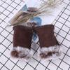 Soft Fingerless Mittens Warm Plush Gloves Winter Rabbit Hair Gloves  Women Girls