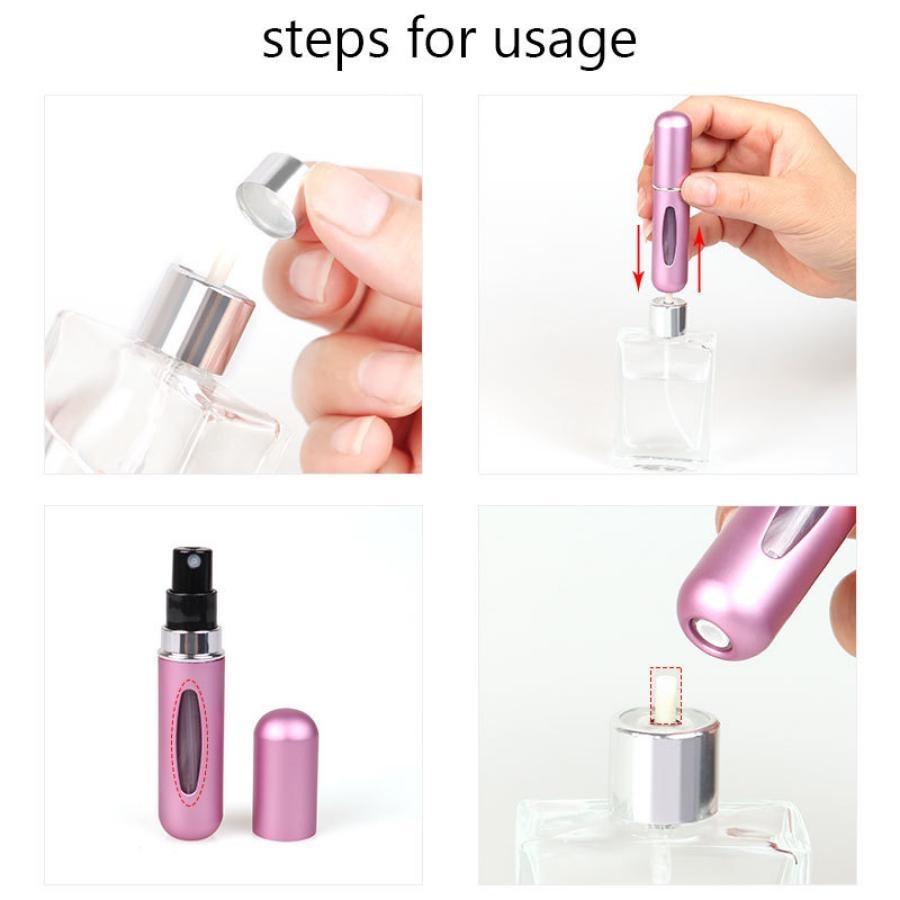 5ml Perfume Filling Bottle Portable Mini Refillable Spray Can Odor Pump Empty Cosmetics Container Travel Tool
