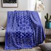 Geometric Blue blanket with Intricate White Pattern for   blanket, suitable for use in the bedroom, living room, on the sofa