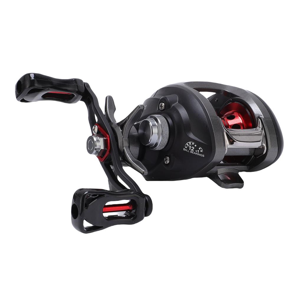 Мультипликаторная катушка Нейлон 17.6lbs Нагрузка Магнитный Двойной тормоз 6.3:1 Передаточное число Плавная бейткастинговая рыболовная катушка для морской воды