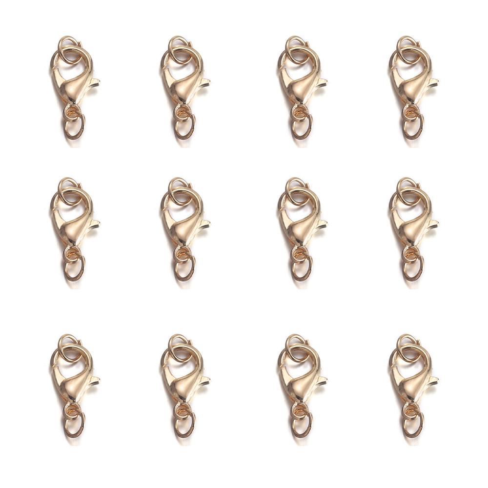 10-50Pcs Lobster Clasp Hooks 10/12/14mm Snap Hook Connector End Clasps Connectors For Jewelry Making DIY Bracelet Accessories