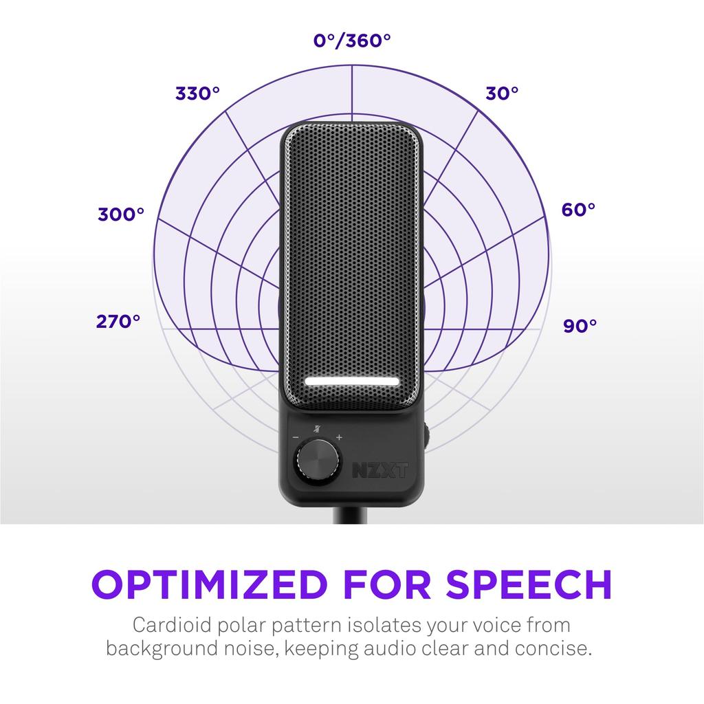 NZXT CAPSULE ELITE ПРОВОДНОЙ USB МИКРОФОН ЧЕРНЫЙ Кардиоидный игровой микрофон черный AP-PUMIC-B1 SP1192