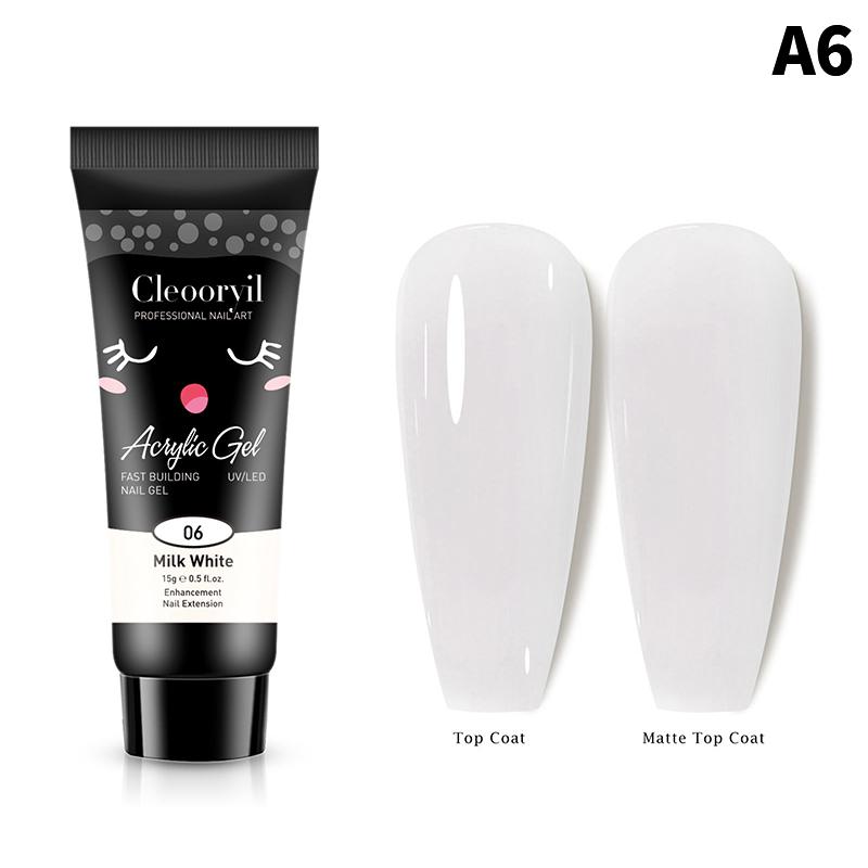 15 мл Многоцветный Поли Гель Лак Акриловый Клей для Наращивания Профессиональный Полуперманентный Резина Арт Клей для Ногтей