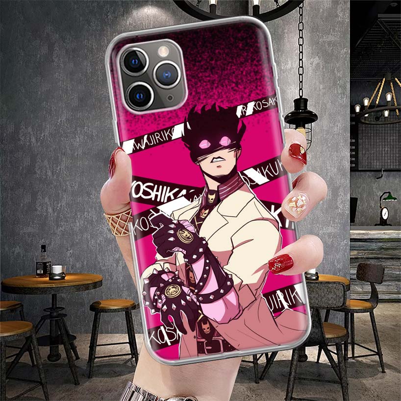 Аниме JoJo Killer Queen Мягкий чехол для телефона для iPhone 11 17 Air 16E 16 Pro Max 15 + 14 Plus 13 Mini 12 Apple 7 SE 8 Fundas Coque 11