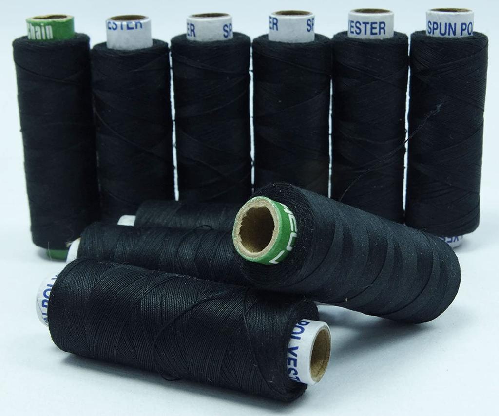 Набор из 10 предметов, хлопковая катушка с черной нитью, принадлежности для квилтинга, шитья