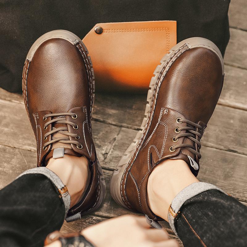 Male Sneakers Adult Non Slip Casual Desert Hiking Footwear Treking Shoes Trainers Outdoor Casual Leather Mens Shoes Retro Style