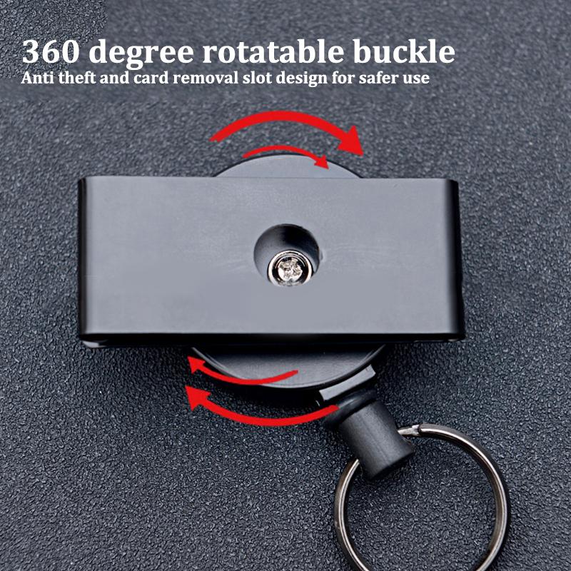 Retractable Badge Reel Holders, Metal Heavy Duty With Carabiner Belt Clip And Key Ring For ID Card Name Holder And Keychain