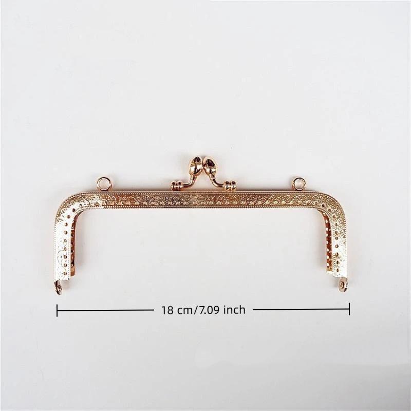 1Pcs 8.5-20Cm Metal Gold Embossed Bag Handle Purse Frame Kiss Clasp For Women'S Handbag Wallet Diy Handmade Bags Accessories