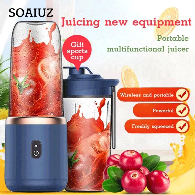 Portable Fruit Juice Blenders Summer Personal Electric Mini Bottle Home USB 6 Blades Juicer Cup Machine For Kitchen