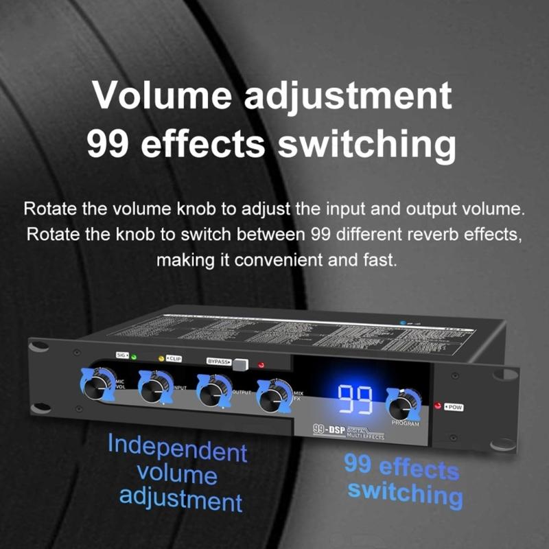 Караоке-микшер DSP99 с 99 цифровыми эффектами реверберации BT5.0 Независимое управление для музыки и микрофона