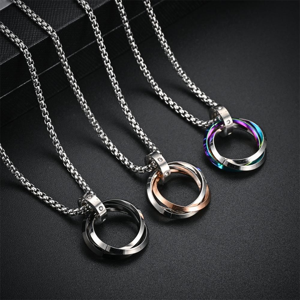 Hot Selling Stainless Steel Creative Pendant Necklace For Women Men Zircon Gift Accessories Valentine Day Gifts
