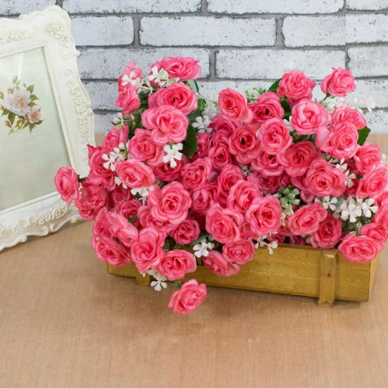 1 Bouquet Simulation Rose No Watering Vivid Ornamental Bright Color Artificial Flowers Home Beautification