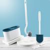 4 Pieces Toilet Bowl Brush Set Punch Free Wall Mounted Toilet Brush Holder with 3 Brush for