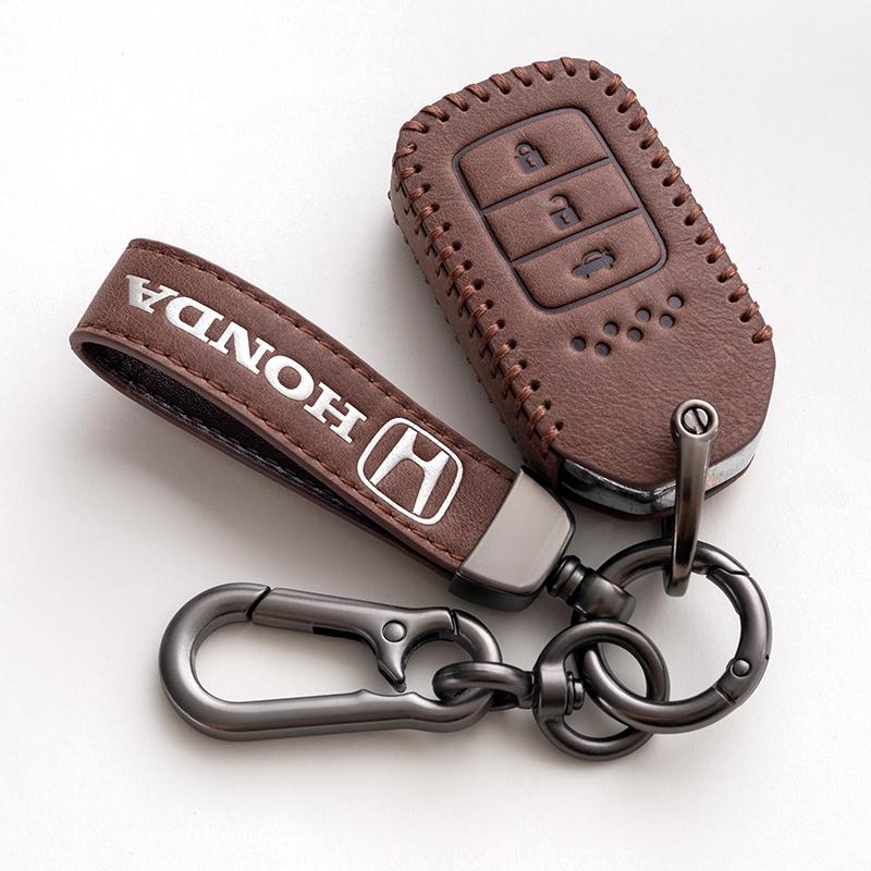 Leather Car Key Remote Cover Full Case Accessories Honda Civic Accord HR-V CR-V CRV 11th 2022 2023 City Fit Odyssey Jade RB6