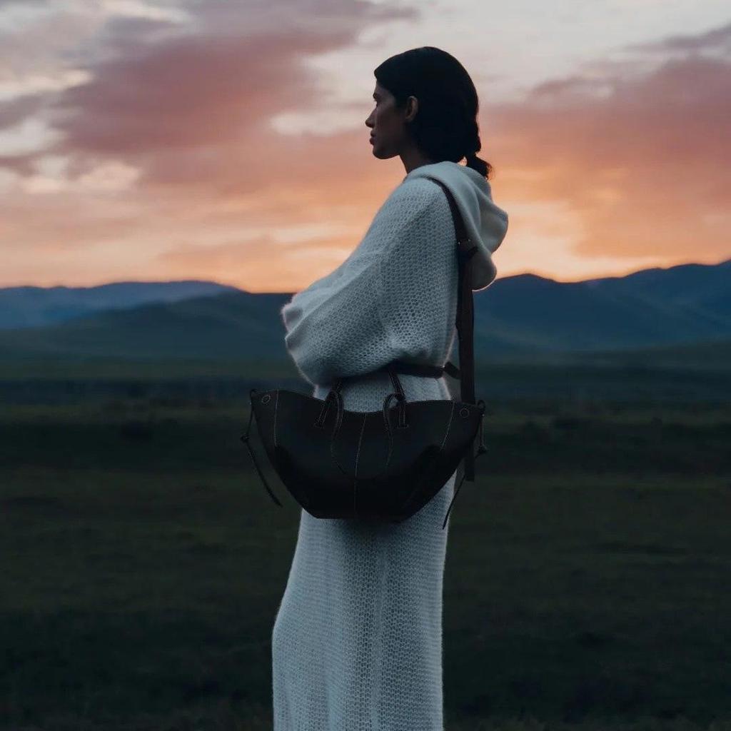 Genuine Leather Crossbody Tote Bag - Niche Design Commuter Bucket Bag, Large Capacity for Women