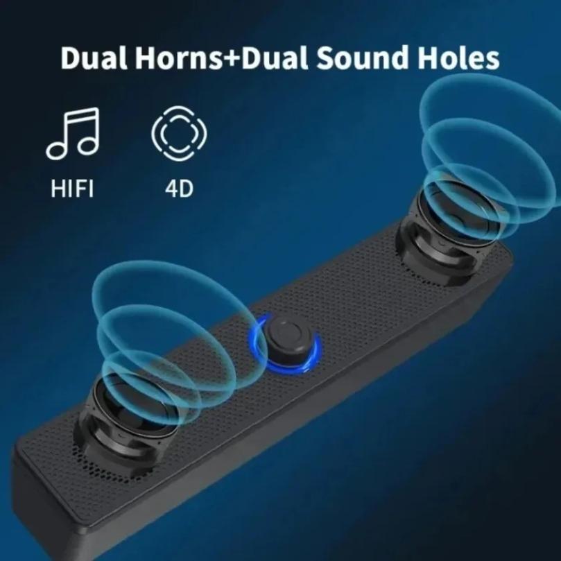 Беспроводная Bluetooth и ПК Саундбар Проводной Динамик Питание от USB Саундбар для Телевизора ПК Ноутбука Игр Домашний Кинотеатр Система Объемного Звука