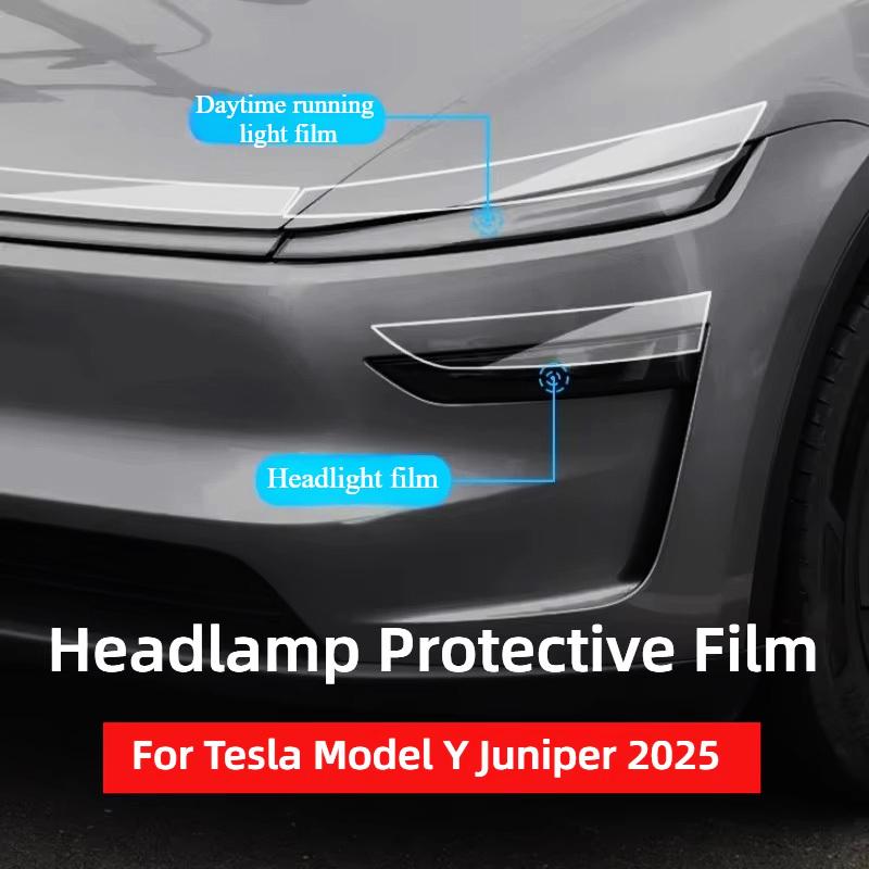 Для Tesla Model Y Juniper 2025 2026 Вырезанная под размер прозрачная защитная пленка PPF для фар, зеркал заднего вида, ручек дверей TPU, устойчивая к царапинам