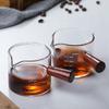 150ml Heat-resistant Glass Coffee Measuring Cup Double Mouth Glass Milk Jug With Wooden Handle Glass Scale Measure Mugs