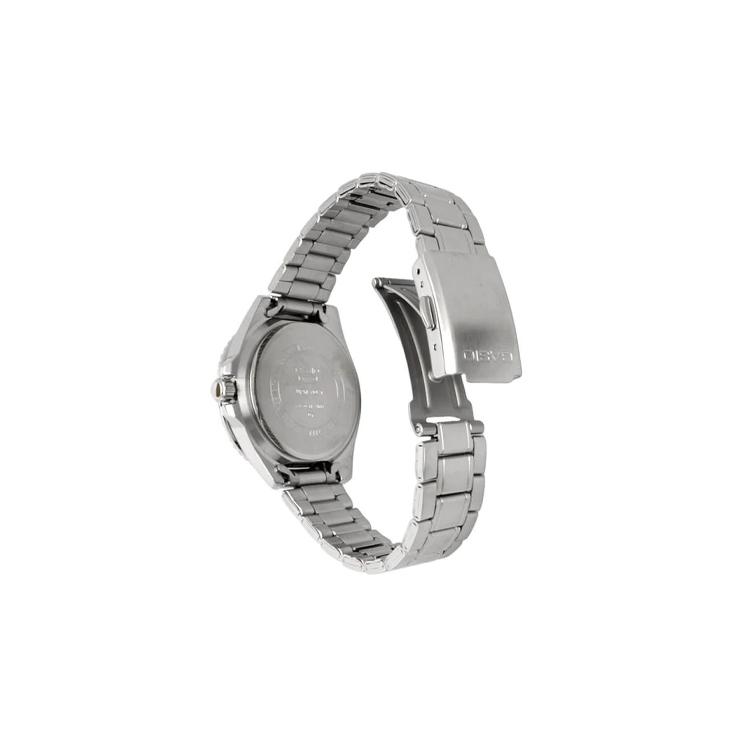 Casio MDV 10D 50м Водонепроницаемые Кварцевые Часы Стальной Браслет Женские Часы Черный Циферблат MDV-10D-1A3V