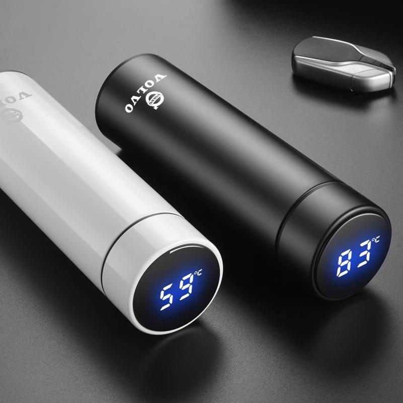 500ML Intelligent Thermos Stainless Steel Vacuum Flask For Volvo S60 V60 C30 V70 XC90 V40 T6 S90 S80 SC60 V50 XC60 XC40 190h XC
