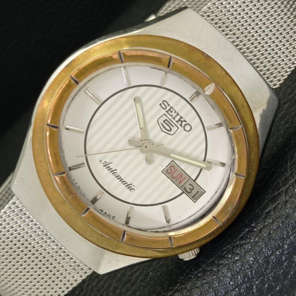 Б/У винтажные мужские часы SEIKO 5 AUTOMATIC 7009A из Японии с белым циферблатом a433231-2