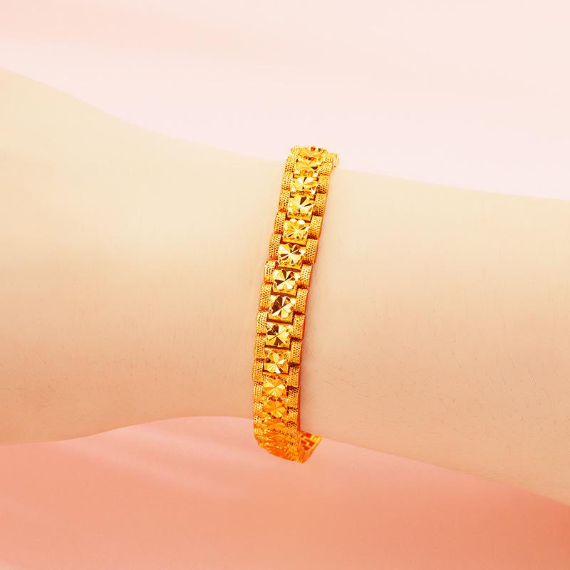 Роскошная имитация 24-каратного золота толстая цепочка для часов, мужские и женские украшения