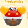 Crab Music Box Baby Bathroom Decor Bubble Machine Toy Waterproof Musical Box Adjustable Volume 12 Songs for Baby Birthday Gifts