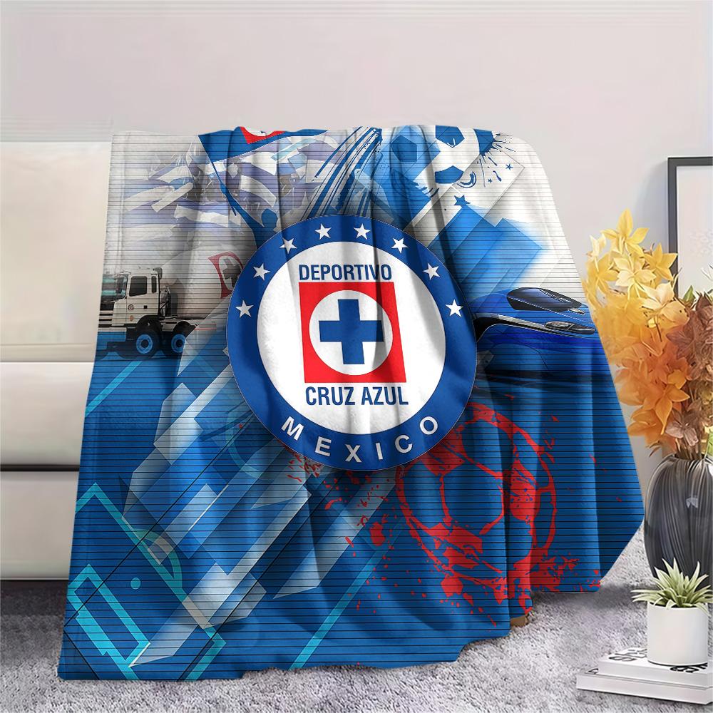 Cruz Azul Flannel Blanket, High quality Comfortable for All Seasons, Home Decor, Warmth and Comfort