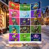 Plants vs. Zombies Pattern Blanket for Home Decoration, Bed, Sofa, Car Travel, Camping, Suitable for All Seasons, Birthday Christmas Gift