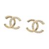 Chanel 24P серьги золотая буква написание стразы двойное c серьги для женщин