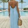 Comfortable Women's Crepe Maxi Dress Summer Long Dress  for Beach Vacation