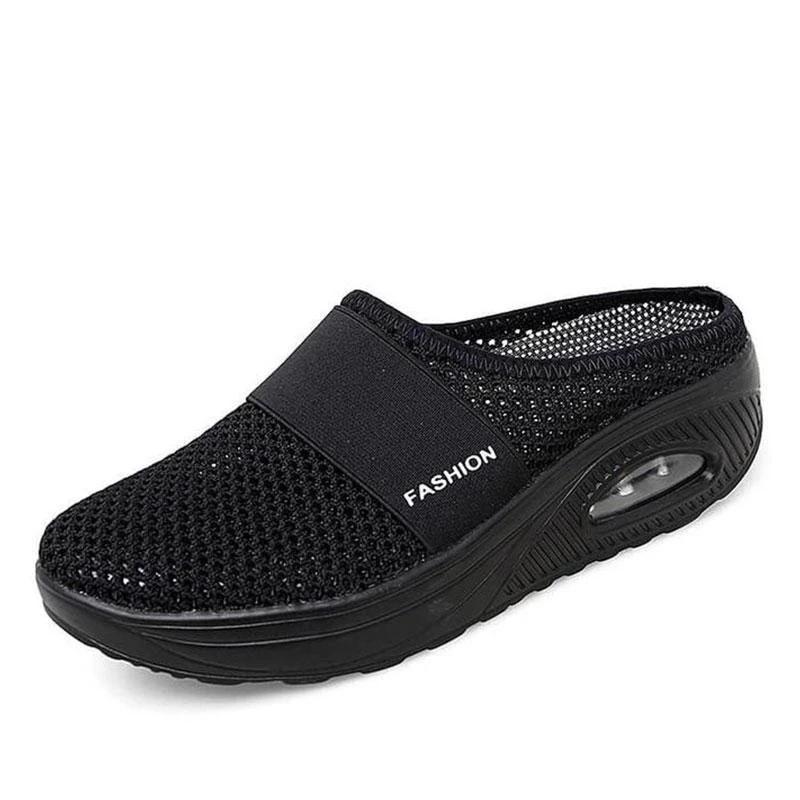 Женские модные сетчатые тапочки Легкие и удобные Zapatos De Mujer Многофункциональная обувь на толстой подошве Новые полуприцепы
