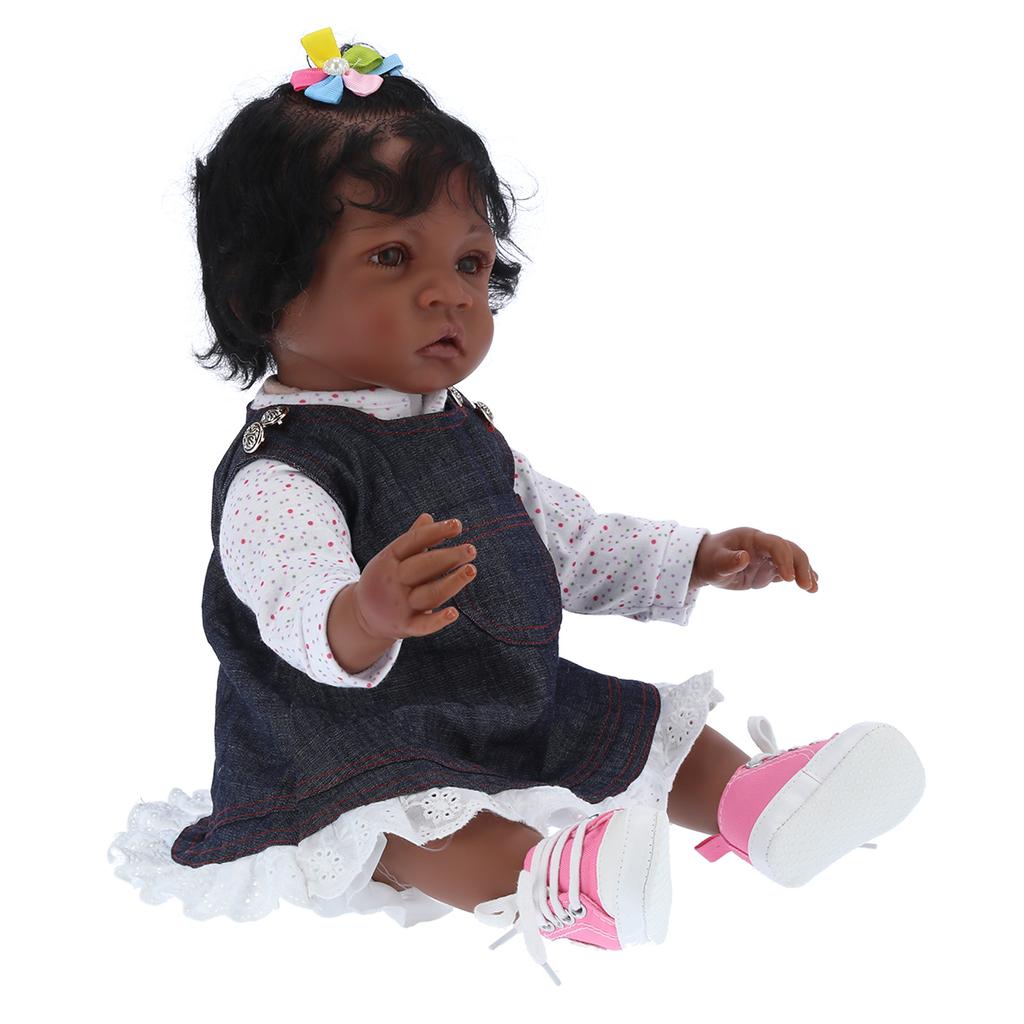 55 см кукла для малышей и девочек, милая реалистичная черная кожа, кукла-реборн, детская игрушка в подарок