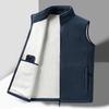 Fashion Plus Size Warm Waistcoat Fleece Vest Men's Lamb Cashmere Warm Sleeveless Coat Men Brand Clothing Winter Vest