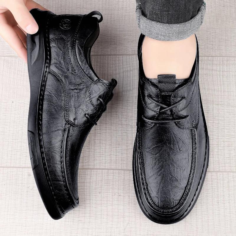 Мужская обувь Классические деловые оксфорды Мужские роскошные брендовые мужские кожаные повседневные туфли Уличная мужская обувь Новая мужская свадебная обувь