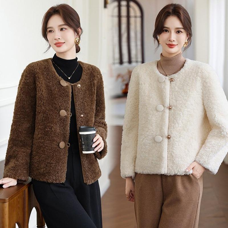 Новая осенне-зимняя утолщенная куртка из искусственной овечьей шерсти, женственная, теплая, топ для женщин