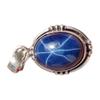 Blue Star Sapphire Pendant, Oval Cabochon, 925 Sterling Silver, Six Ray Star Gemstone, September Birthstone