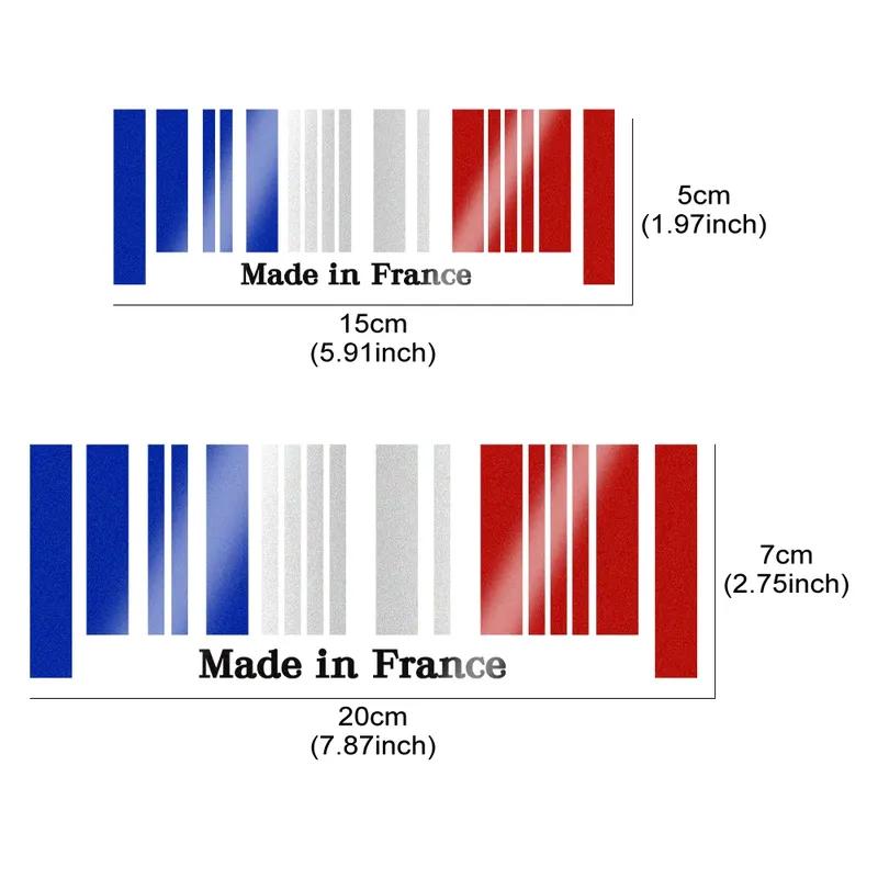 Made in France Flag Bar Code Car Stickers PVC Decal For Mini Cooper R55 R56 F54 F56 Nissan Navara NP300 Qashqai Juke Universal