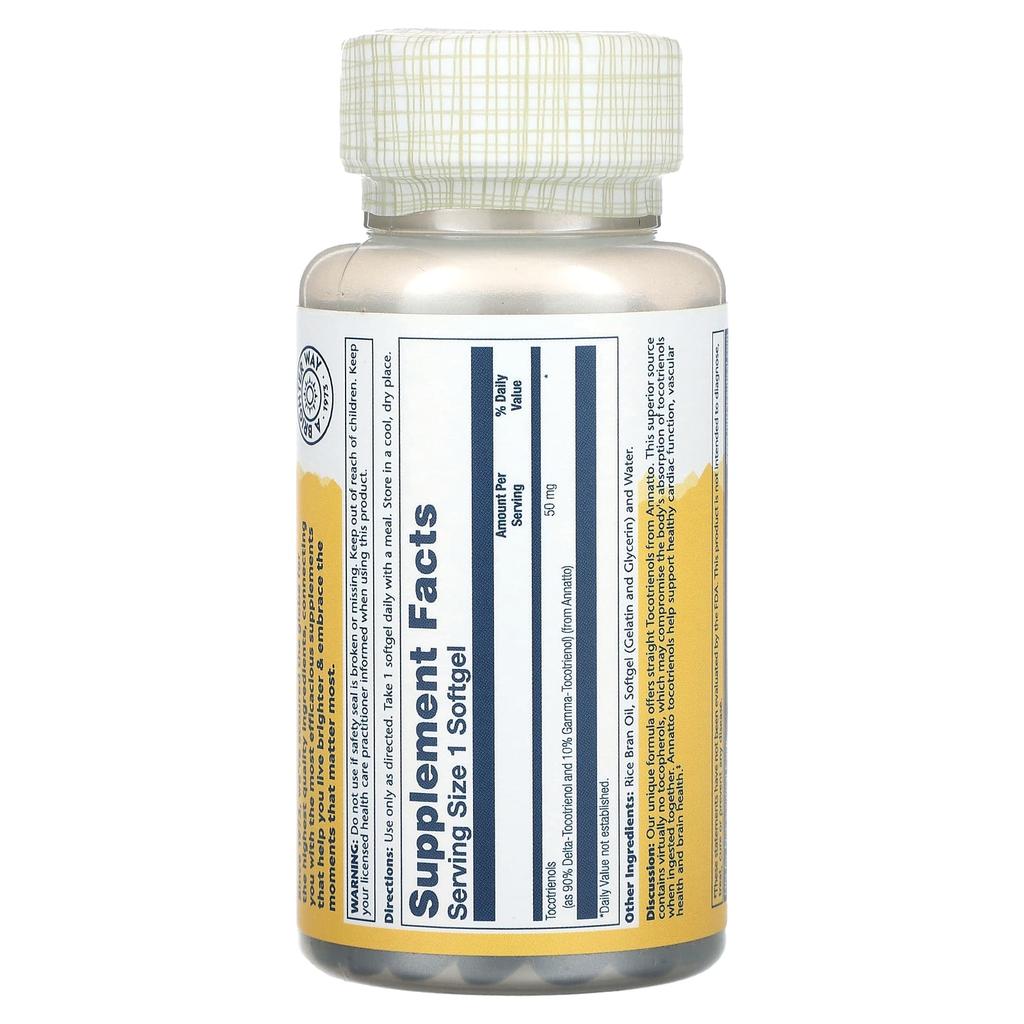 Vitamin E Tocotrienol, 50Mg, 60 Softgels