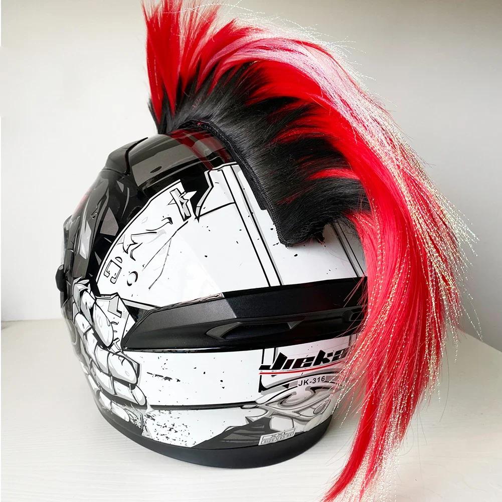 Creative Personality Motorcycle Electric Helmet Decoration Mohawk Wig Hair Motorbike Helmet Accessories Stickers Cosplay Styling
