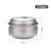 Titanium Steamer Stockpot Set with Lid Outdoor Camping Soup Steaming Pot Pan Mess Kit