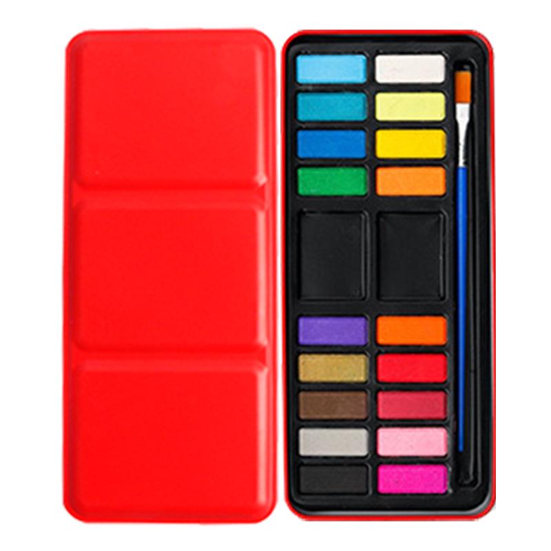 Портативный набор акварели из 12 цветов - Твердые сухие кюветы для ручной росписи
